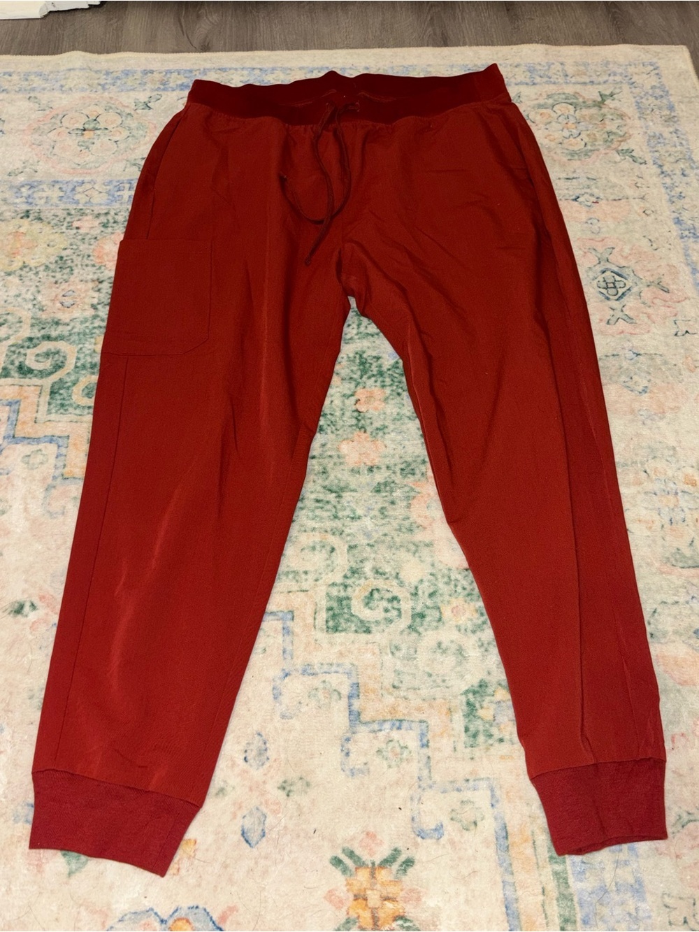 Rust Red Drawstring mandala women’s Jogger Pants - Picture 2 of 4